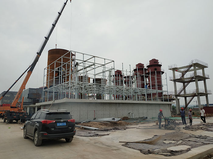 玻璃鋼冷卻塔施工現場