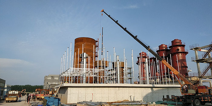 玻璃鋼冷卻塔施工現場